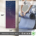 Gaiam - Alfombrilla de yoga, 6 mm, extra gruesa, antideslizante, de primera calidad, para todo tipo de yoga, pilates y ejercicios en el suelo (68 pulgadas de largo x 24 pulgadas de ancho x 6 mm de