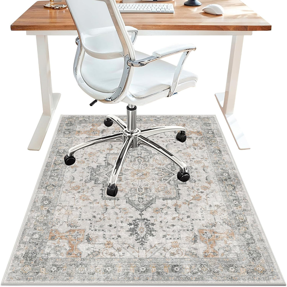 Lámpara Tapete para silla de oficina de 48"x60" para piso de baldosas de madera dura, protector de alfombra debajo del escritorio para tapete de silla de computadora rodante, alfombra lavable a máquina