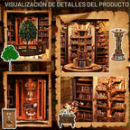 CRIOLPO Kit DIY de rincón de libros Casa en miniatura con luces LED