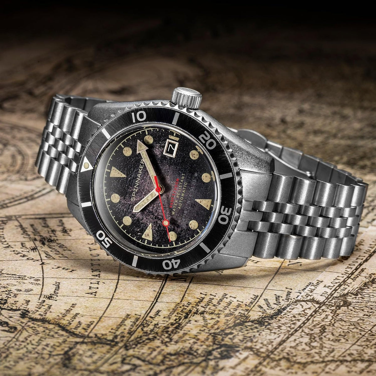 Reloj automático Spinnaker para hombre 44mm Wreck con correa de cuero SP-5089
