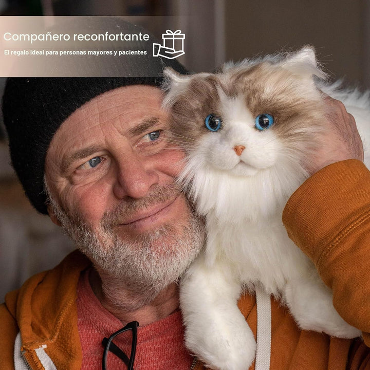 Chongker Animales de peluche hechos a mano con forma de gato realis...