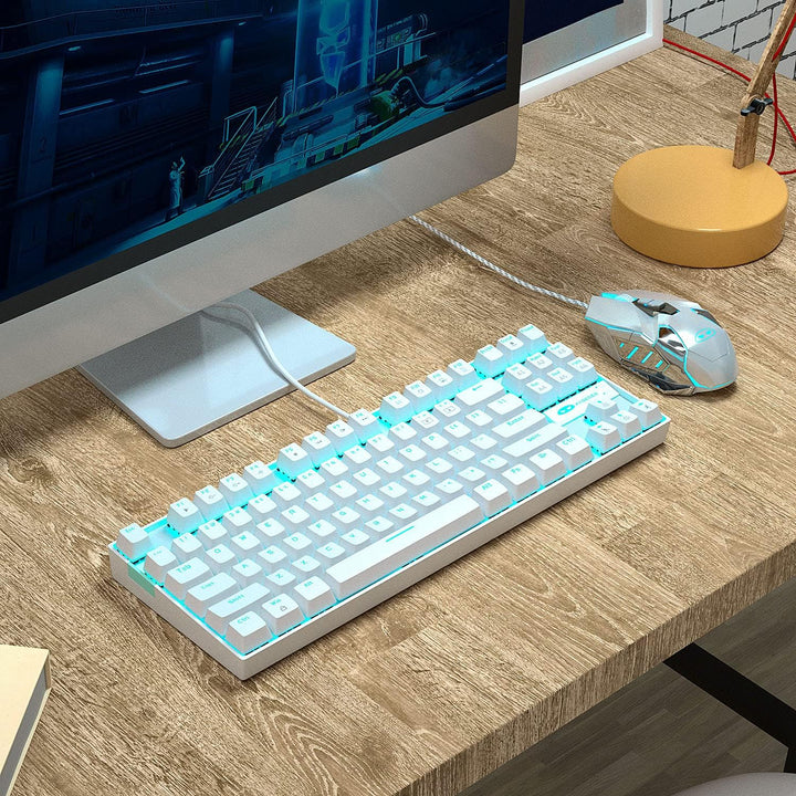 MageGee Teclado mecánico para juegos con interruptor azul, teclado...