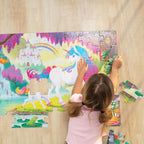 Melissa & Doug Rompecabezas de unicornio gigante que brilla en la oscuridad, rompecabezas de 48 piezas con detalles ocultos, rompecabezas para niños para niñas y niños a partir de 4 años - Certificado