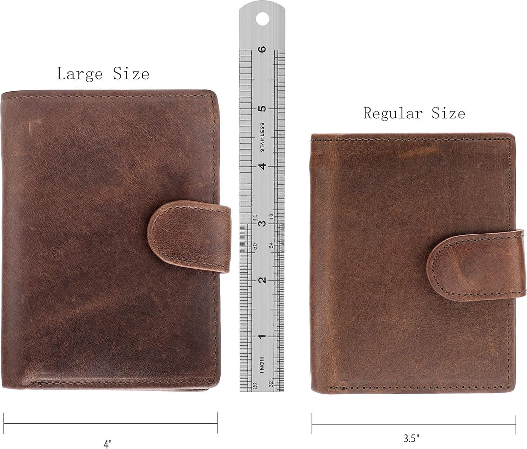POKOFO Billetera grande de cuero genuino con bloqueo RFID, tarjeter...