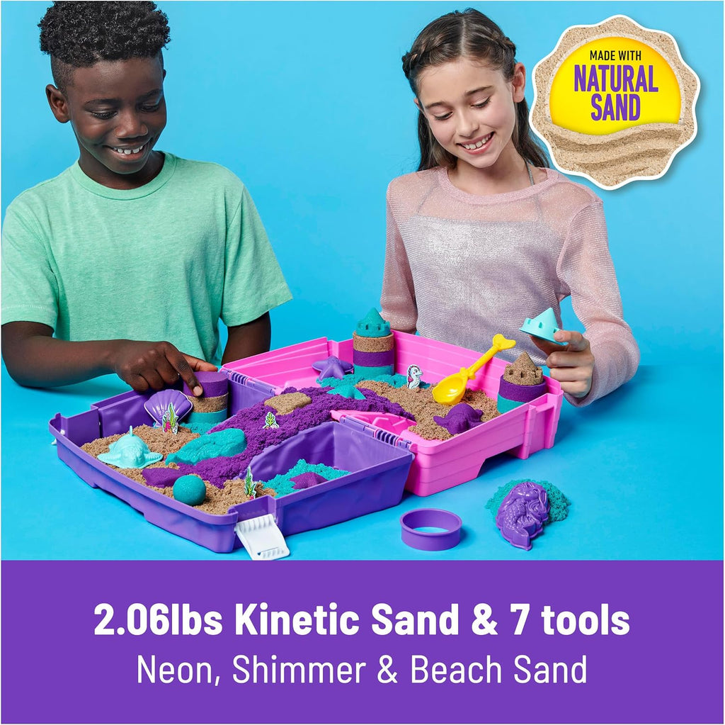 Kinetic Sand Juego de palacio de sirena, juguetes sensoriales de arena