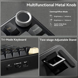 SOLAKAKA A75 Teclado inalámbrico para juegos con perilla multifunci...