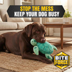 Bite Force Juguete de tortuga para perros masticadores agresivos, juguete duradero reforzado con Kevlar SqueakyTurtle con capa tejida resistente, juguete masticable resistente para perros pequeños y