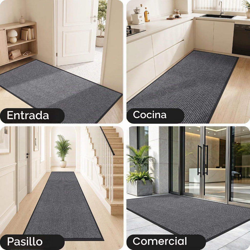Tapete para puerta delantera, resistente e impermeable, tapete
