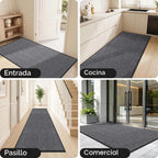 Tapete para puerta delantera, resistente e impermeable, tapete