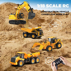 12.2" Remote Control Dump Truck Toy para Kids, RC Construction Vehicle Toy