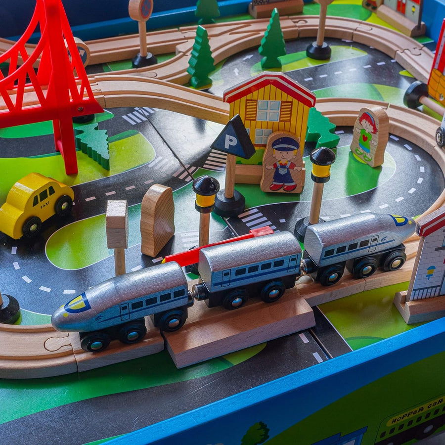 FUNPENY Juego de mesa de trenes de juguete juegos de pista