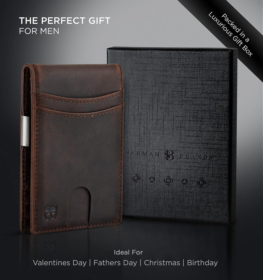 SERMAN BRANDS Billetera con clip de dinero para hombre. Carteras de...