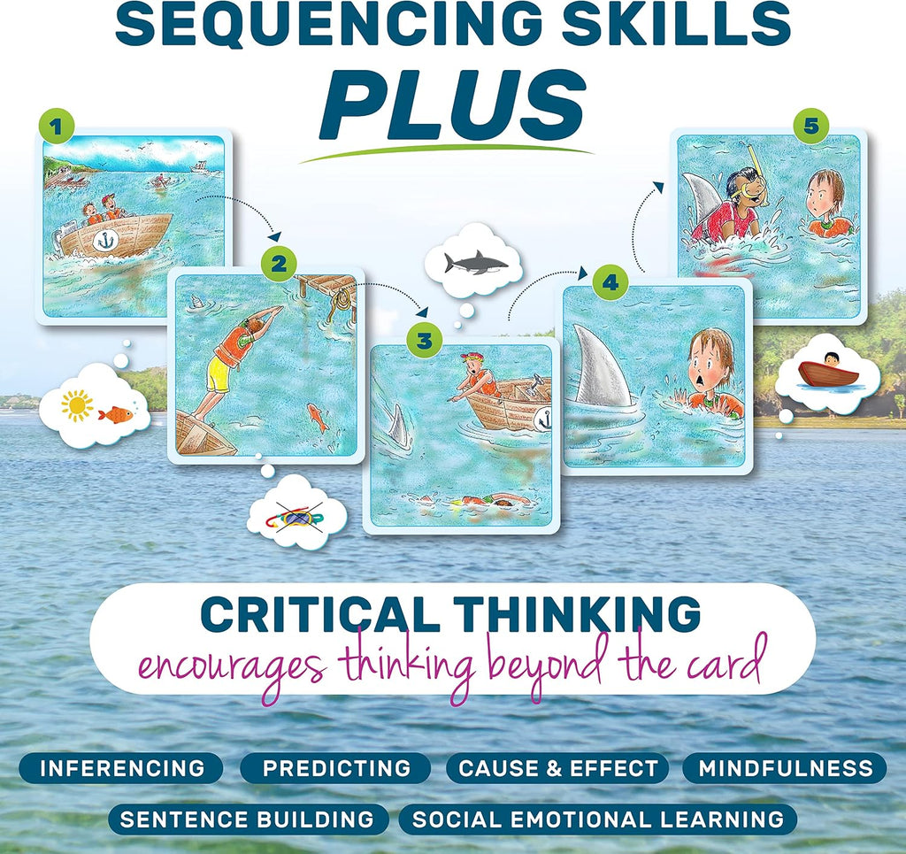 Story Cues - Tarjetas de secuenciación especializada, materiales de terapia del habla, juego de habilidades sociales, juegos de estudiantes de idioma inglés, tarjetas de narración de