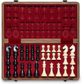 A&A Juego de mesa de ajedrez premium, tablero de ajedrez de madera de 15 pulgadas y piezas de ajedrez únicas de altura King de 3 pulgadas con 2 reinas adicionales, juego de ajedrez de viaje portátil para adultos y niños (nogal natural, 15 pulgadas)