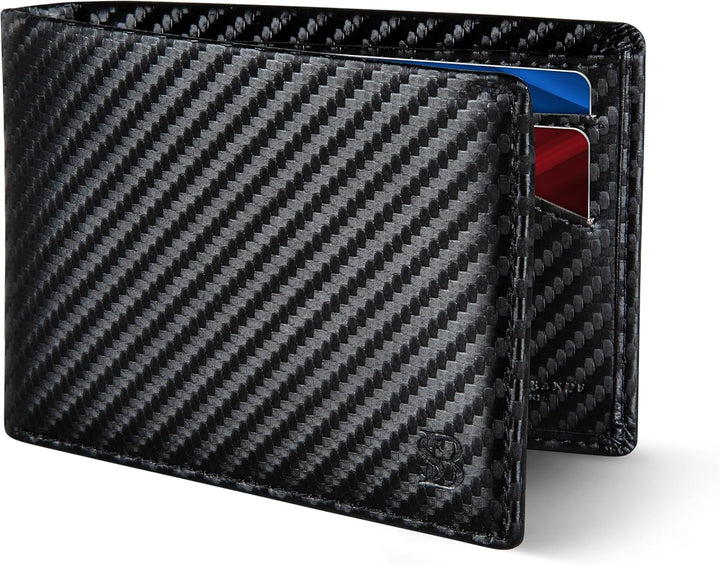 SERMAN BRANDS Mens Slim Bifold Wallet RFID Blocking Minimalist Fron...