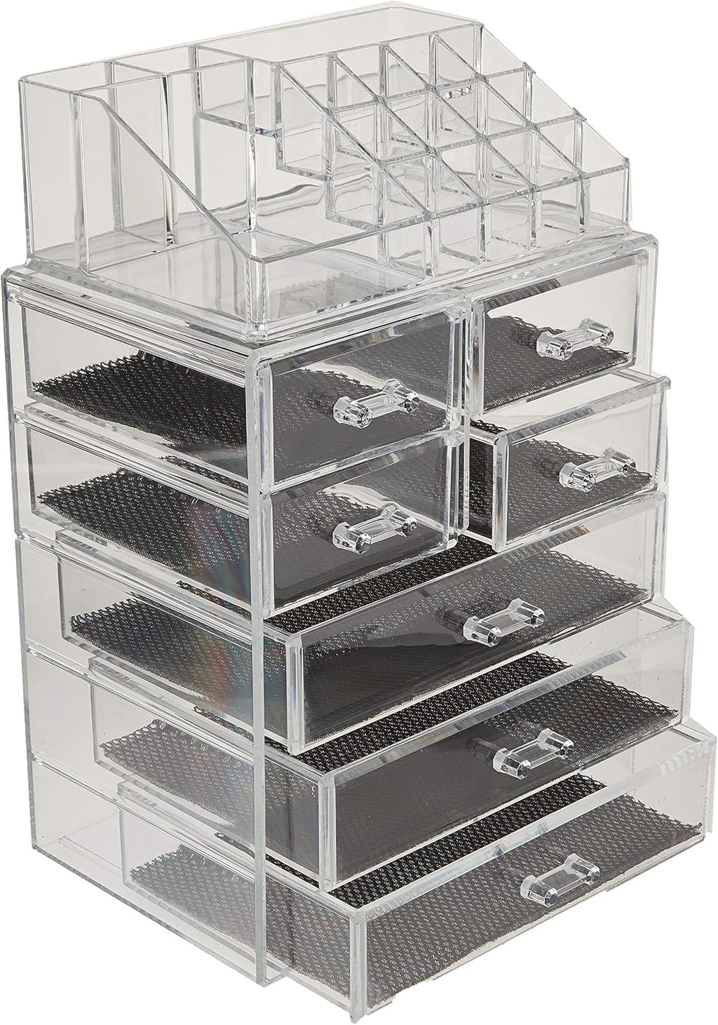Sorbus Organizador de maquillaje, juego de 2 piezas acrílicas de 7 cajones