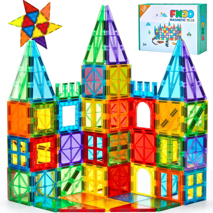 FNJO - Azulejos magnéticos, juego de 110 piezas de bloques de const...