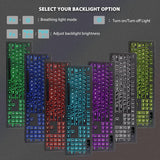 Combo de teclado y mouse inalámbricos: teclado retroiluminado de im...