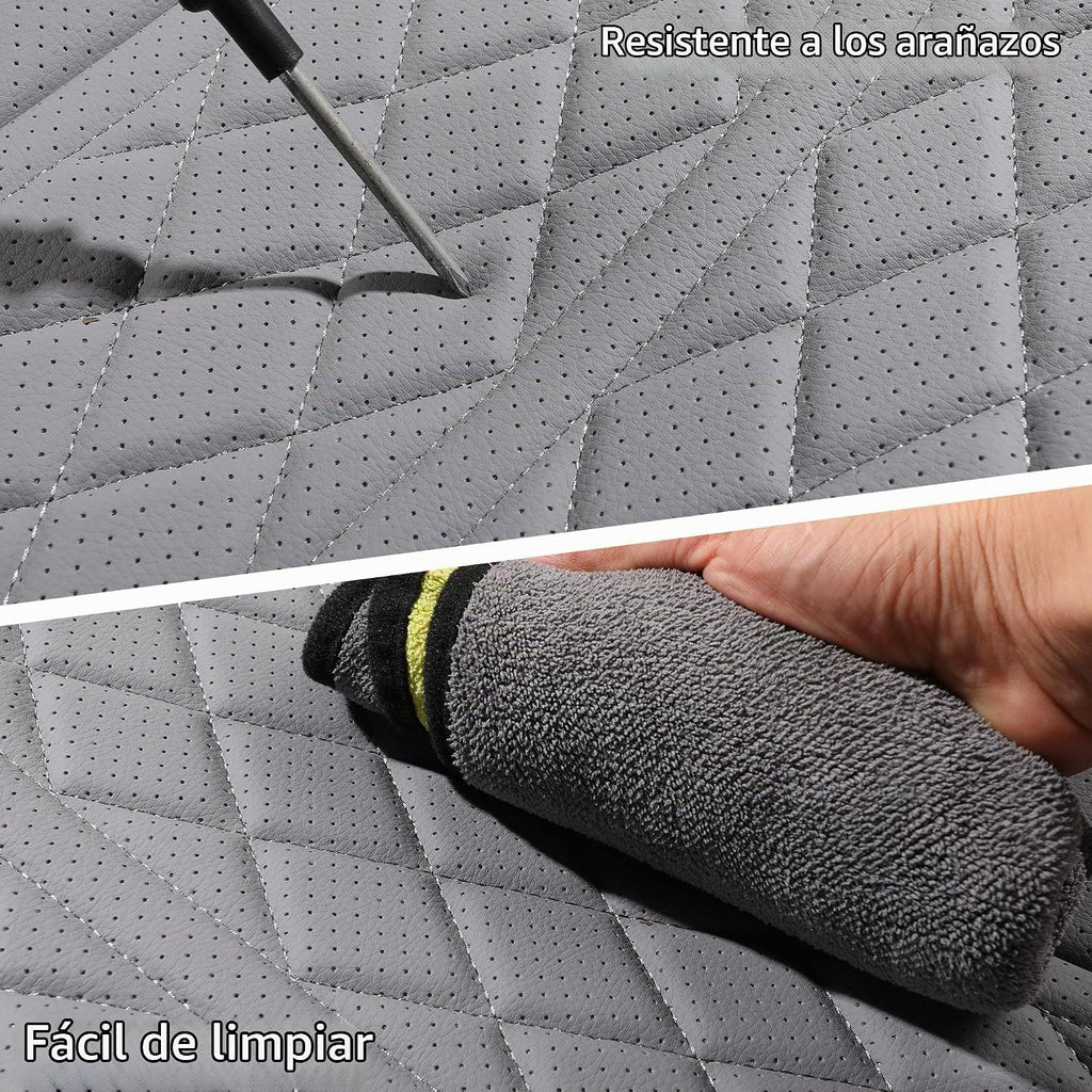 Funda de asiento de automóvil ajuste personalizado para Dodge Ram 1500 2500 3500 2002-2026, juego de fundas de asiento de piel sintética compatible con cojines de cabina regular Crew Quad (negro y gris, asiento delantero)