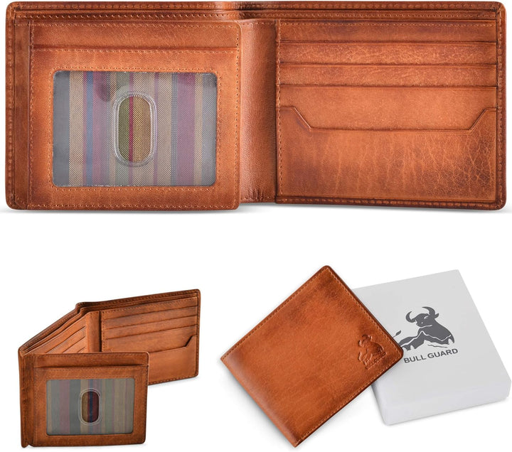 BULL GUARD Billeteras plegables con bloqueo RFID para hombres, cart...