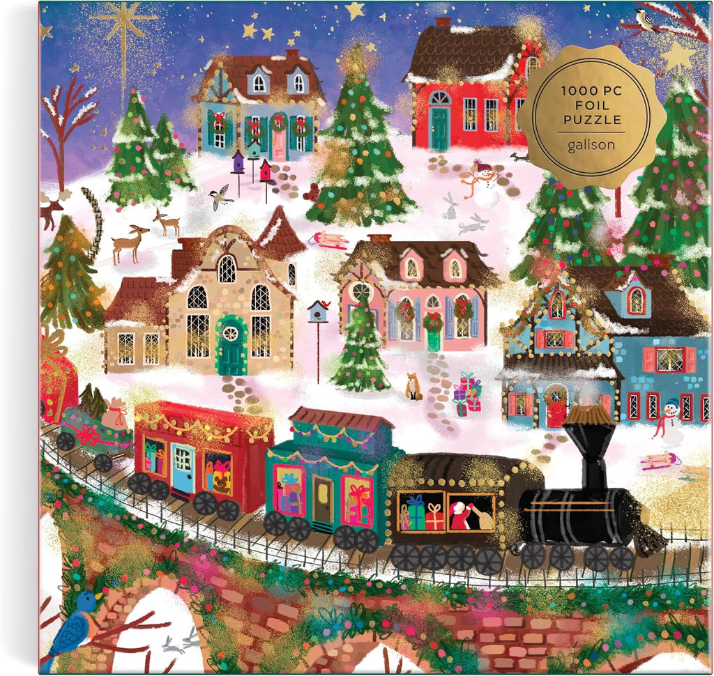 Galison - Twinkletown Express - Rompecabezas de 1000 piezas con papel de