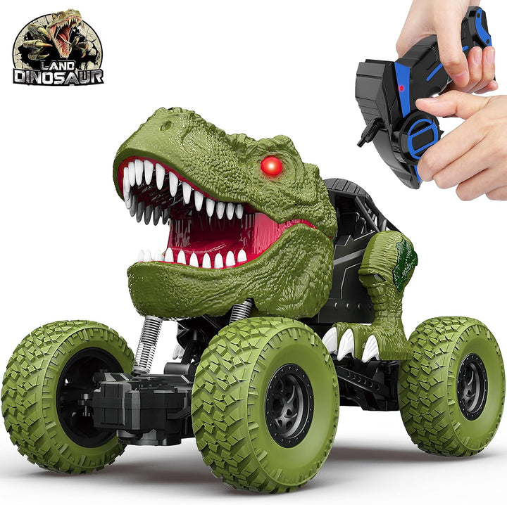 Auto de dinosaurio a control remoto para niños y niños, camión de d...