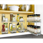 LYNK PROFESSIONAL® Organizador de especias extraíble para gabinetes, 4-3/8 pulgadas de ancho, estante de especias para armarios interiores, organizador de especias deslizante para gabinete, estante de