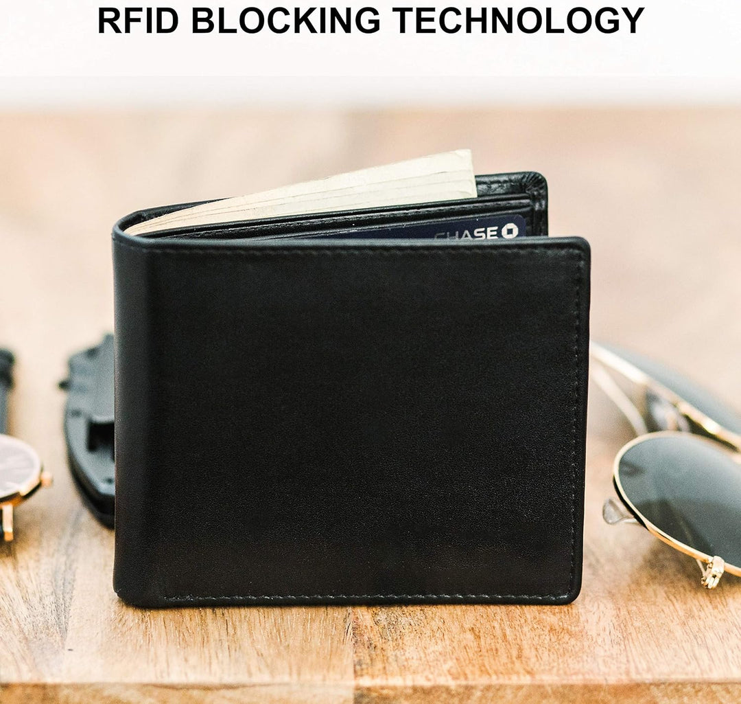 STAY FINE Carteras para hombres con bloqueo RFID | Billetera plegab...