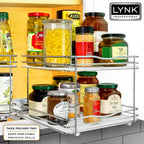 LYNK PROFESSIONAL® Organizador de especias extraíble para gabinetes, 10-3/8 pulgadas de ancho, estante de especias para armarios interiores, organizador de especias deslizante para gabinete, estante