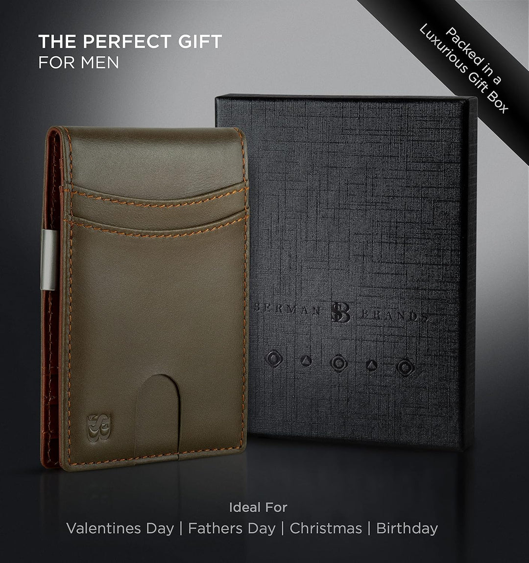 SERMAN BRANDS Billetera con clip de dinero para hombre. Carteras de...