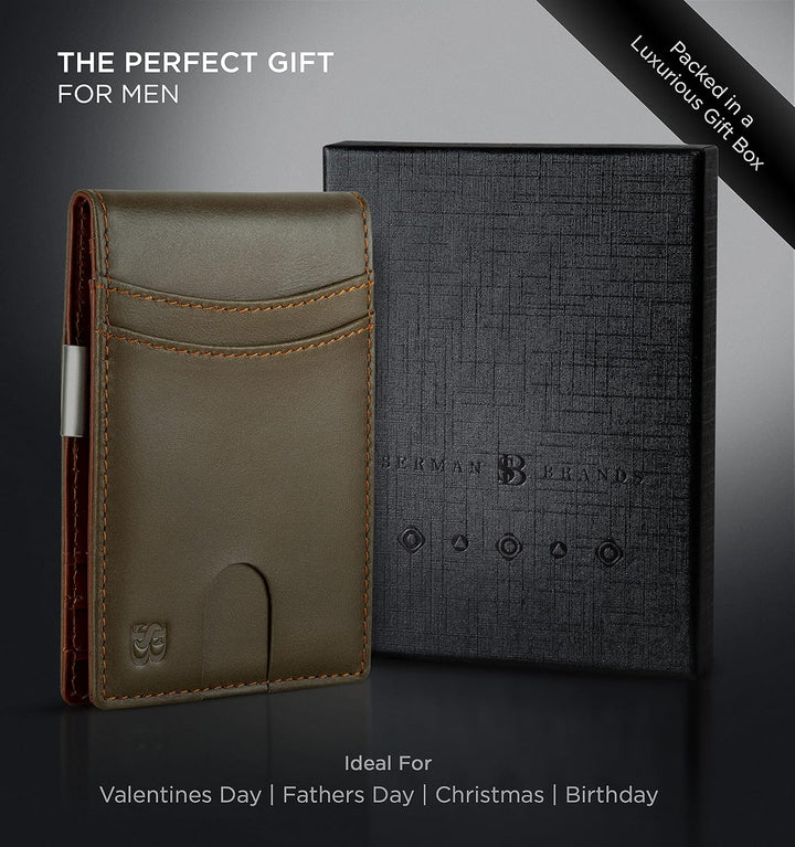 SERMAN BRANDS Billetera con clip de dinero para hombre. Carteras de...