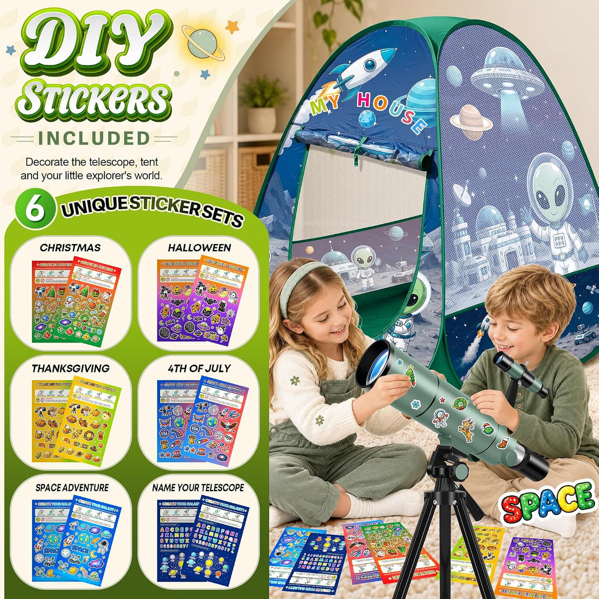 Telescopio para niños de 8 a 12 años y principiantes adultos