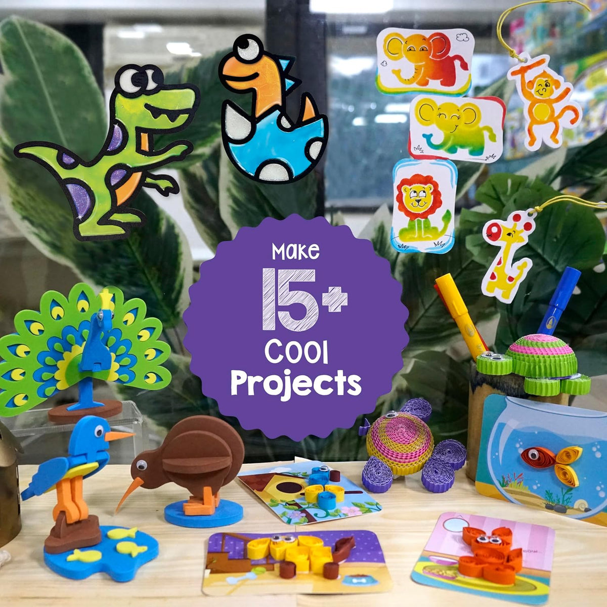 Imagimake 5-en-1 Awesome Craft Kit | Incluye 15+ proyectos | Crafts para niños de 4-8 años | Regalos de cumpleaños para niña de 5 a 7 años | Arts y Crafts para niños de 6-8 años | Regalo de cumpleaños para niña de 6 años