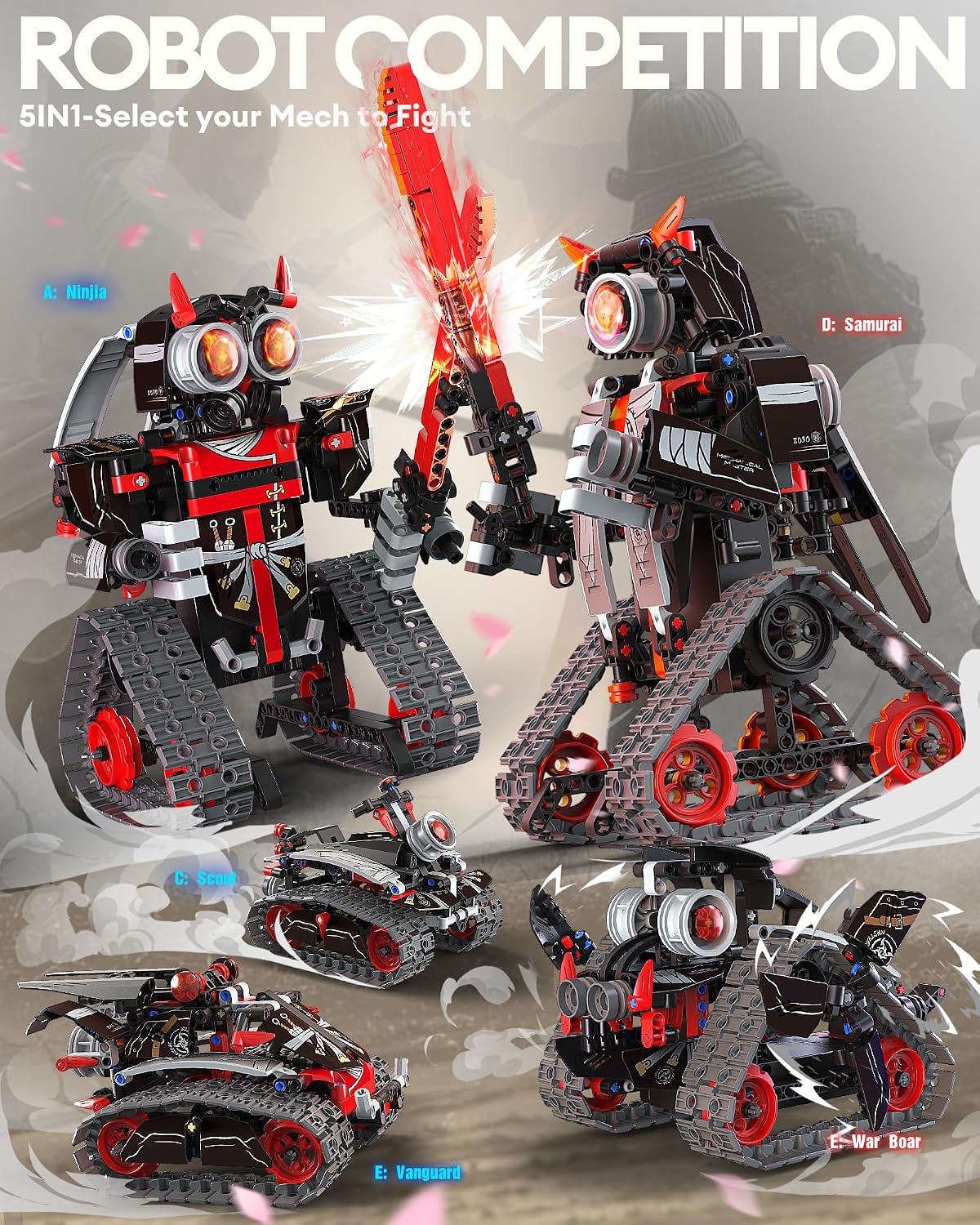 Opmind 5-en-1 STEM RC Robot Building Kit - 443PCS, Gift para Boys Ages 8-13