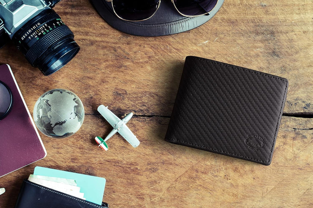 Stealth Mode Billetera de cuero para hombre. Billetera con RFID + 8...