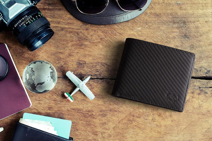 Stealth Mode Billetera de cuero para hombre. Billetera con RFID + 8...