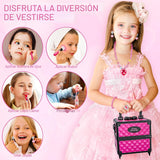 Juego de 99 piezas de maquillaje para niñas, juguetes de princesa,...