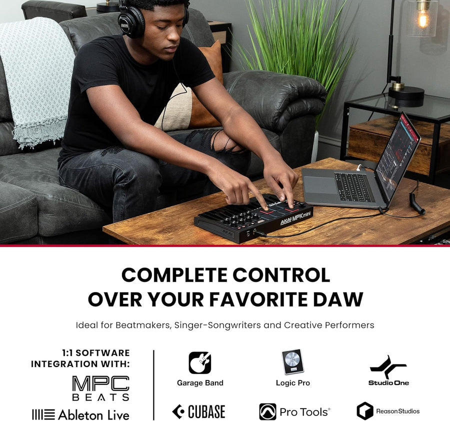 Akai Professional MPK Mini MK3 - Controlador de teclado MIDI USB de...