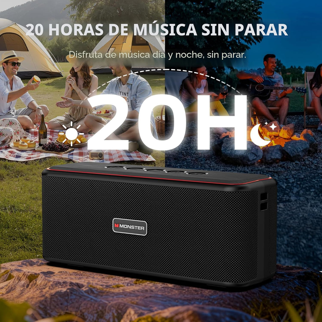Monster Shock Plus - Altavoz Bluetooth, altavoz portátil con sonido...