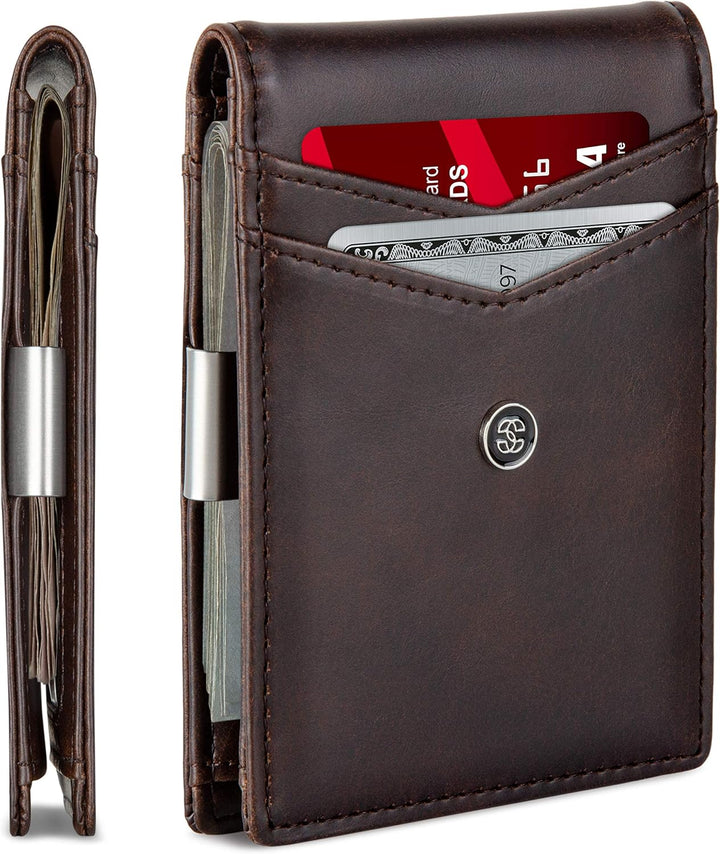 Suavell Billeteras delgadas para hombres. Cartera plegable minimali...