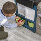 Step2 Moderno juego de cocina Metro para niños, incluye más de 30 accesorios de cocina de juguete, características interactivas para juegos de simulación, juego para interiores y exteriores, dimensiones 44.75 pulgadas de alto x 46.5 pulgadas de ancho x