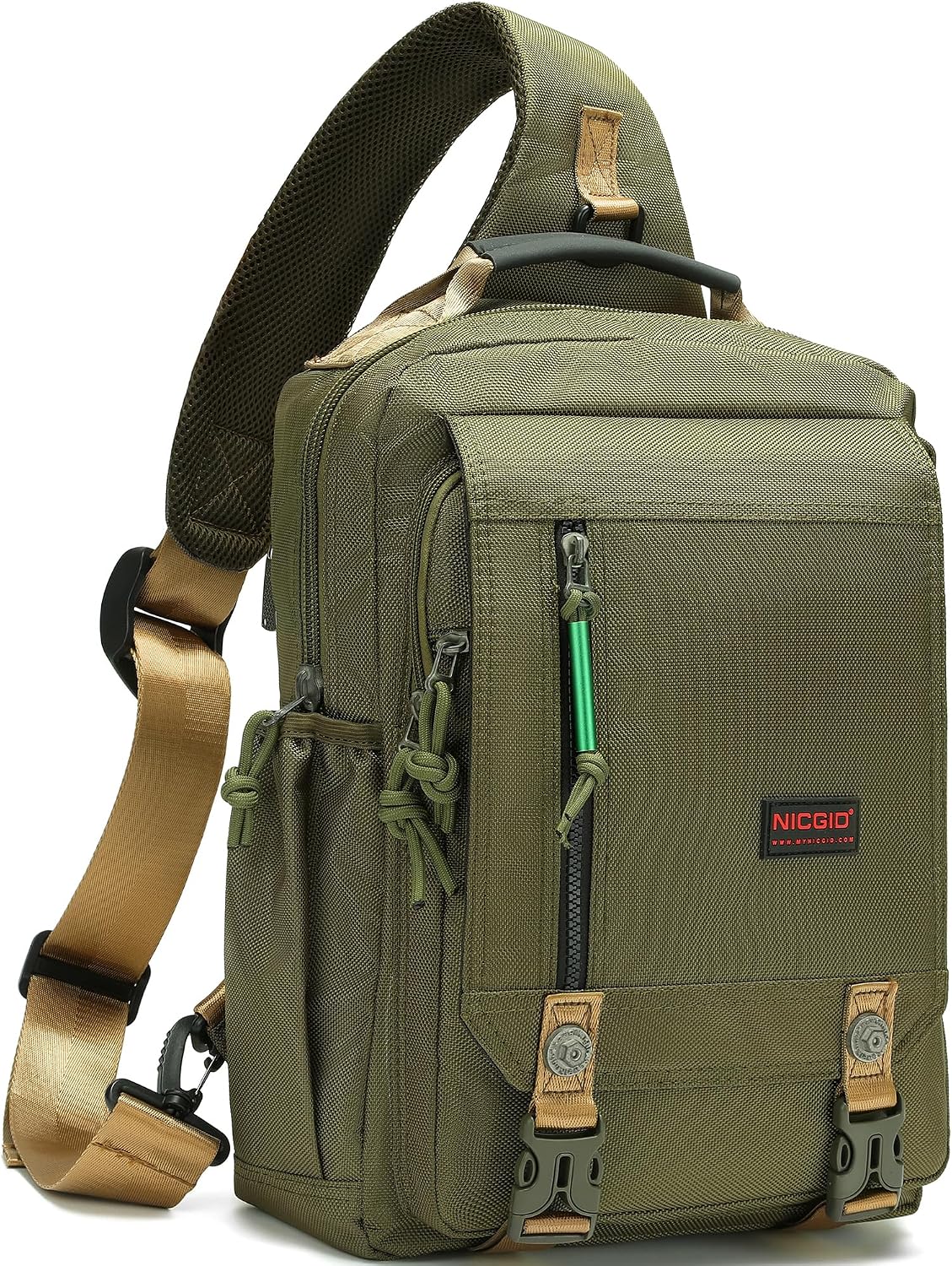 NICGID Bandoleras de hombro en el pecho, mochila para laptop, bolsa de mensajero cruzada para viajes al aire libre, hombres y mujeres