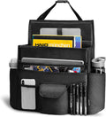 Elantrip Organizador de asiento delantero de automóvil, almacenamiento de asiento trasero con correas ajustables, organizadores de asiento de camión para entrega, archivo de oficina, asiento de