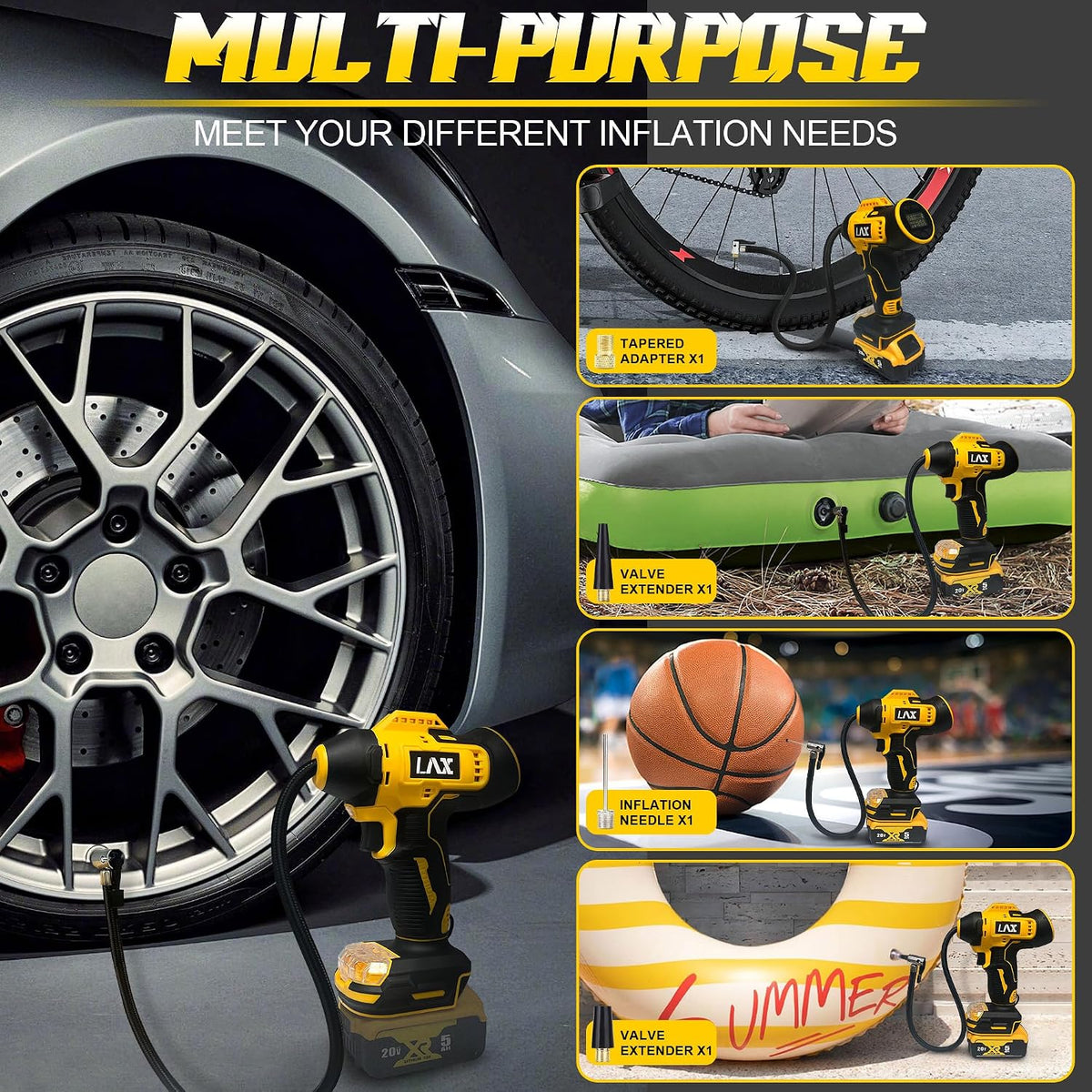 Inflador de neumáticos, compresor de aire portátil para DeWalt 20v...