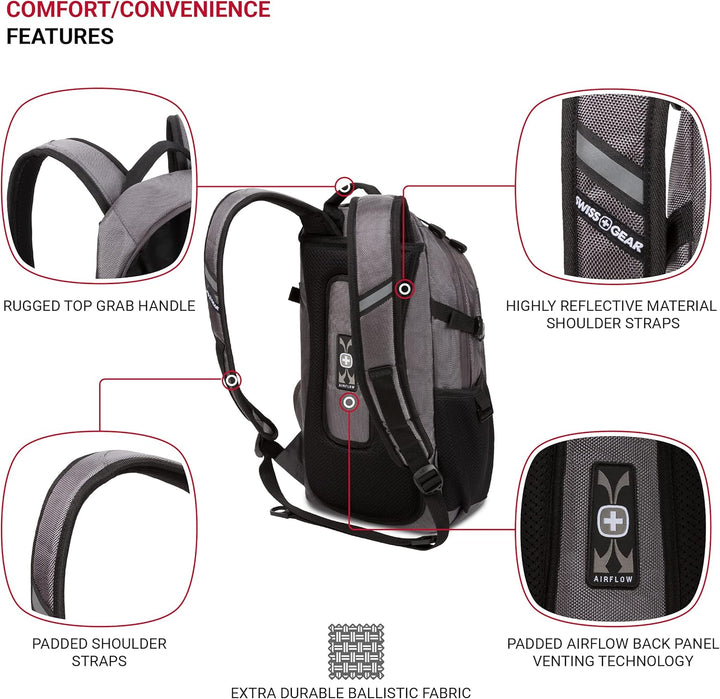 SwissGear 3598 Mochila de Día Estrecha, gris Ballistic