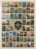 MyPuzzle 63 American National Parks: By Kenneth Crane, póster vintage, rompecabezas premium de 1000 piezas para adultos