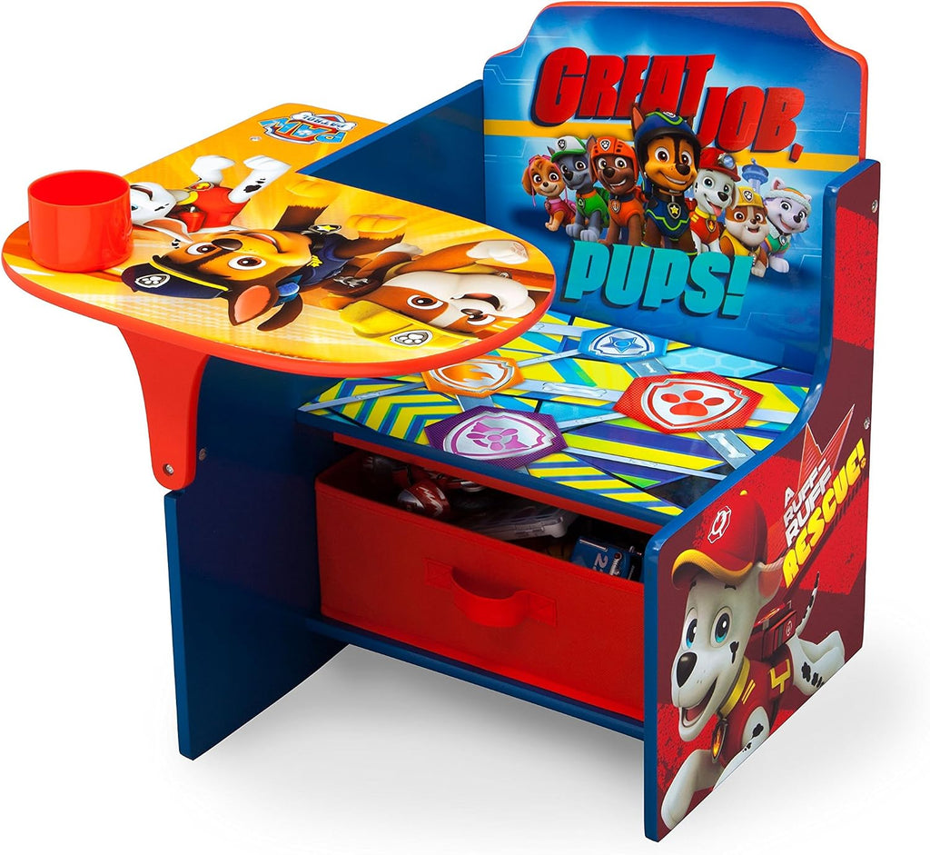 Delta Children Escritorio con silla con compartimento de almacenamiento, Nick Jr. PAW Patrol