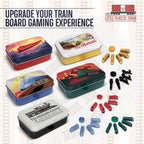 Juego de mesa de lujo de tren | Piezas de jugador para boleto para montar y otros juegos de mesa de tren para adultos, familiares y niños | Miniaturas mejoradas | Juego completo de 5
