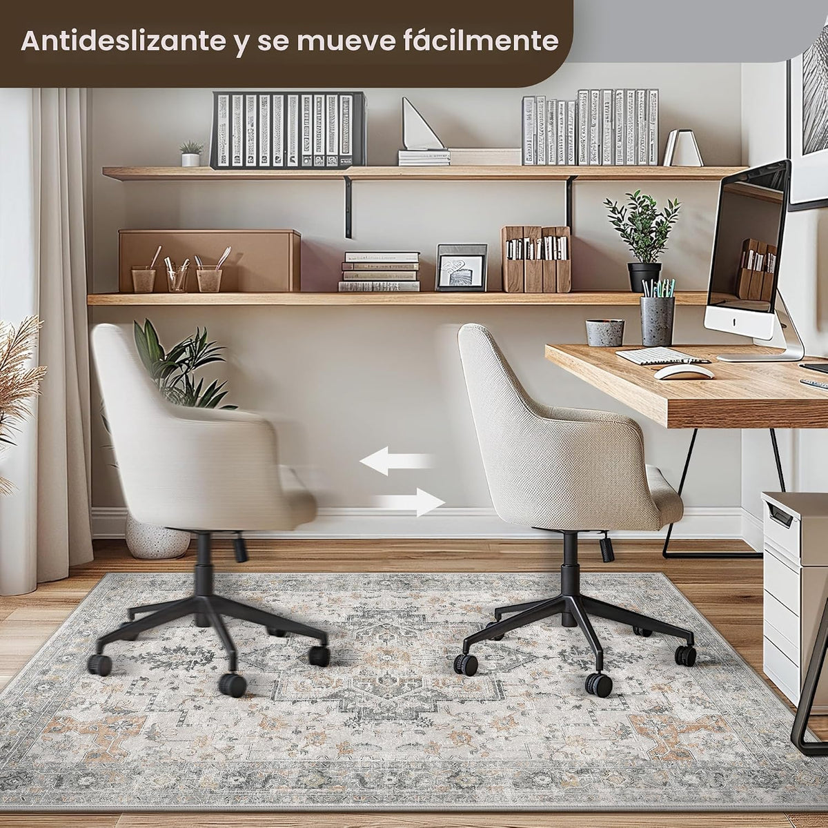 Lámpara Tapete para silla de oficina de 48"x60" para piso de baldosas de madera dura, protector de alfombra debajo del escritorio para tapete de silla de computadora rodante, alfombra lavable a máquina