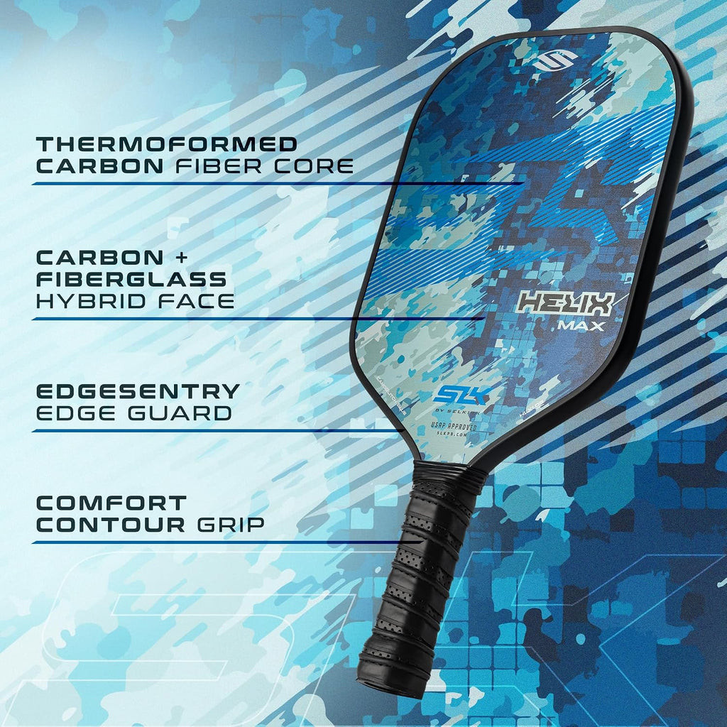 Selkirk Sport SLK Helix Pro Paleta de Pickleball | Paletas de Pickleball de Fibra de Carbono Termoformada con Cara Híbrida de Fibra de Carbono y Fibra de Vidrio | Control Inigualable